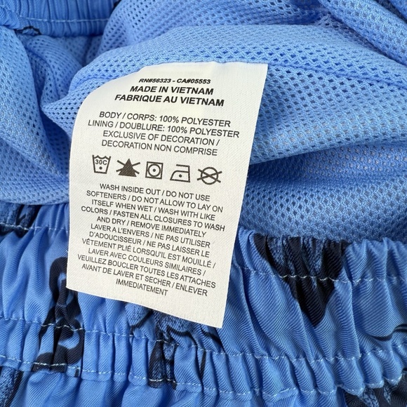 Nike Sportswear Men's Club Woven Track Shorts Nylon Shiny Blue Print Sz S Rare - Picture 7 of 10